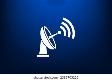 Radar Vector icon satellite dish tv technology.