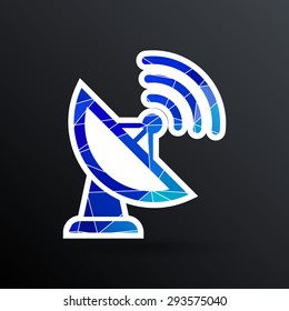 Radar Vector icon satellite dish tv technology.