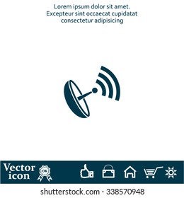 Radar Vector icon satellite dish tv technology.
