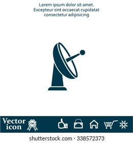Radar Vector icon satellite dish tv technology.