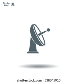 Radar Vector icon satellite dish tv technology.