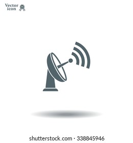 Radar Vector icon satellite dish tv technology.
