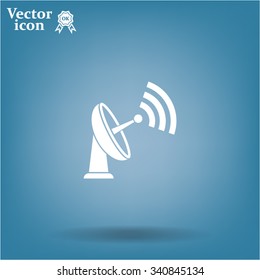 Radar Vector icon satellite dish tv technology.