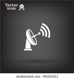 Radar Vector icon satellite dish tv technology.
