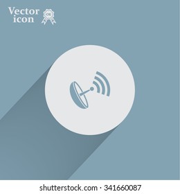 Radar Vector icon satellite dish tv technology.