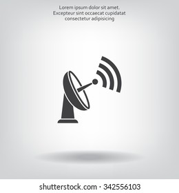 Radar Vector icon satellite dish tv technology.