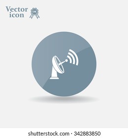 Radar Vector icon satellite dish tv technology.