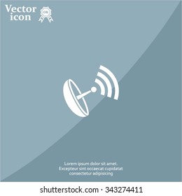Radar Vector icon satellite dish tv technology.