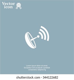Radar Vector icon satellite dish tv technology.