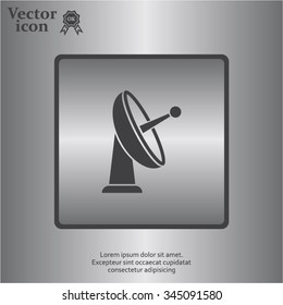 Radar Vector icon satellite dish tv technology.