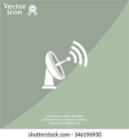 Radar Vector icon satellite dish tv technology.