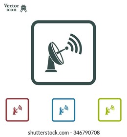 Radar Vector icon satellite dish tv technology.