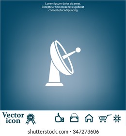 Radar Vector icon satellite dish tv technology.