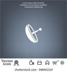 Radar Vector icon satellite dish tv technology.
