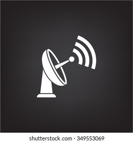 Radar Vector icon satellite dish tv technology.