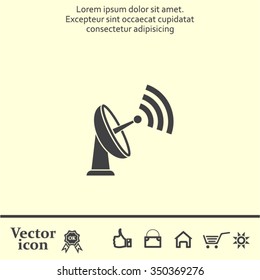 Radar Vector icon satellite dish tv technology.