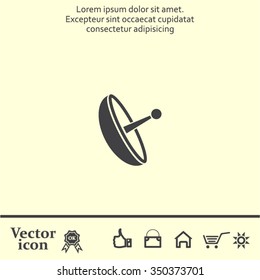 Radar Vector icon satellite dish tv technology.