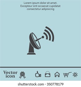 Radar Vector icon satellite dish tv technology.