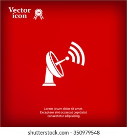 Radar Vector icon satellite dish tv technology.