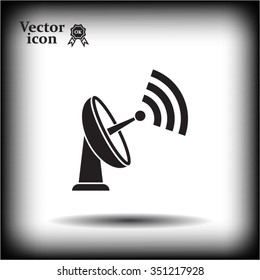 Radar Vector icon satellite dish tv technology.