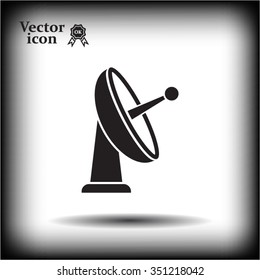 Radar Vector icon satellite dish tv technology.