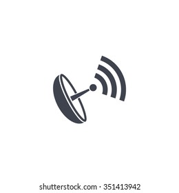 Radar Vector icon satellite dish tv technology.