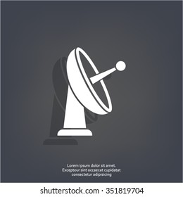 Radar Vector icon satellite dish tv technology.