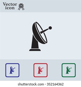 Radar Vector icon satellite dish tv technology.