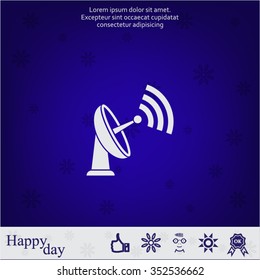 Radar Vector icon satellite dish tv technology.