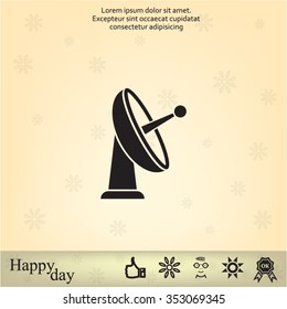 Radar Vector icon satellite dish tv technology.