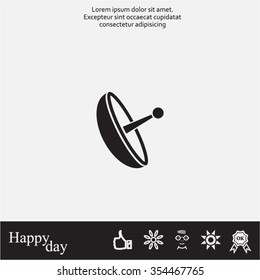 Radar Vector icon satellite dish tv technology.