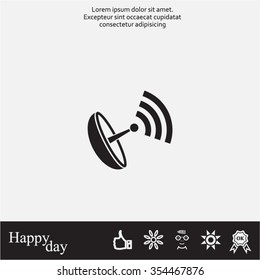 Radar Vector icon satellite dish tv technology.