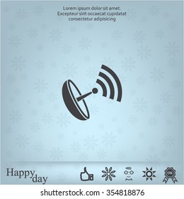 Radar Vector icon satellite dish tv technology.