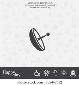 Radar Vector icon satellite dish tv technology.