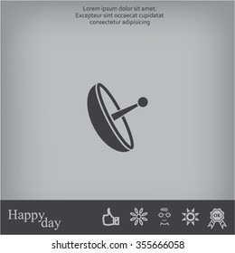 Radar Vector icon satellite dish tv technology.