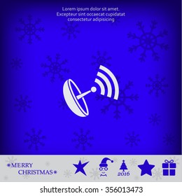 Radar Vector icon satellite dish tv technology.