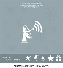 Radar Vector icon satellite dish tv technology.