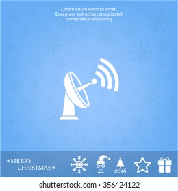 Radar Vector icon satellite dish tv technology.