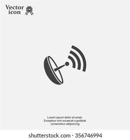 Radar Vector icon satellite dish tv technology.