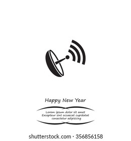 Radar Vector icon satellite dish tv technology.