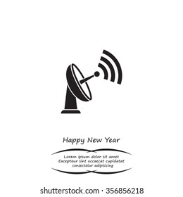 Radar Vector icon satellite dish tv technology.
