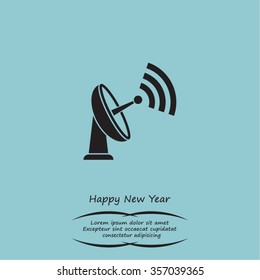 Radar Vector icon satellite dish tv technology.