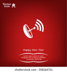 Radar Vector icon satellite dish tv technology.