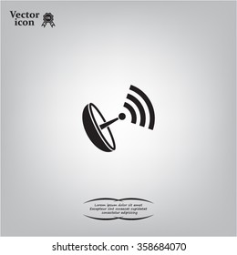 Radar Vector icon satellite dish tv technology.