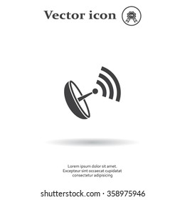 Radar Vector icon satellite dish tv technology.