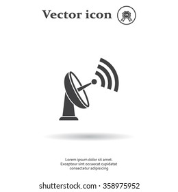 Radar Vector icon satellite dish tv technology.