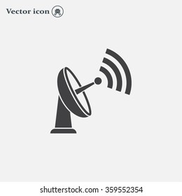 Radar Vector icon satellite dish tv technology.