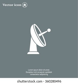 Radar Vector icon satellite dish tv technology.