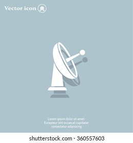 Radar Vector icon satellite dish tv technology.