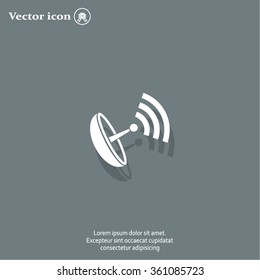 Radar Vector icon satellite dish tv technology.